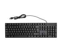Asixxsix Teclado de Idioma, K1800 104 Teclas Cable de 4.9 Pies Teclado con Cable USB, Ruso Francés Inglés Español, Plug and Play, Teclado Ergonómico para Juegos para Escritorio (Español)