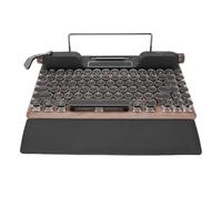 Asixxsix Teclado de máquina de Escribir Retro, 84 Teclas teclados Redondos Bluetooth 5.0 computadora Teclado Vintage, Teclado mecánico con retroiluminación RGB con interruptores Azules