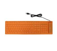 Asixxsix Teclado de Silicona Plegable, 108 Teclas USB Wired Wired Impload Rollup Keyboard, Teclado de Computadora Anti óleo a Prueba de Polvo para Portátil Portátil PC, Mecanografía de (Orange)