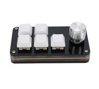 Asixxsix Teclado Macro Programable, 5 Teclas 1 Knob Hot Swappable Custom Teypad con Conexión Cableada USB, para el Trabajo de Video Edición de Video Diseño Gráfico