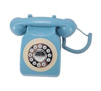 Asixxsix Teléfono Fijo Retro, Teléfono Giratorio Vintage Caja Fuerte para Cortes de Energía con Función de Rellamada para Analógico con Cable de Emergencia de Oficina en Casa (Blue)