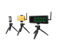 Asixxsix Temporizador de Velocidad, Temporizador Láser Inalámbrico con Batería con Pantalla de 5 Dígitos de 1,8 Pulgadas, Caja de Almacenamiento Resistente, Cronómetro de Carrera