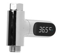Asixxsix Termómetro de Ducha Pantalla Digital LED Monitor de Temperatura del Agua Fahrenheit Celsius, Soporte para Cabezal de Ducha para Baño de bebé, Cocina, Fácil Instalación, sin Baterías