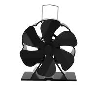 Asixxsix Ventilador para estufa de leña, 10 x 8 x 12 cm, de aleación de aluminio, con protección contra sobrecalentamiento y tecnología de recuperación térmica, para estufas de gas