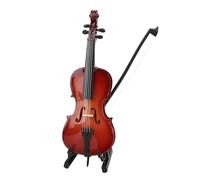 Asixxsix Violonchelo en Miniatura de Madera con Soporte, Arcos y Estuche, Adornos de Manualidades de Instrumentos Pequeños de Madera, Accesorios de Casa de Muñecas, Adorno de (18 cm)