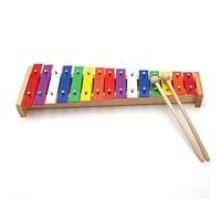 Asixxsix Xilófono para niños, 15 Notas Glockenspiel Colorido xilófono de Madera con 2 Baquetas, Multifuncional Educativo Juguete Musical para niños niñas