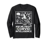 Ask Me About Corvid Intelligence Cuervo corneja Manga Larga