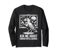 Ask Me About Corvid Intelligence Cuervos Humor Manga Larga