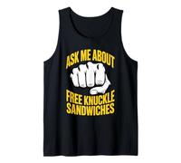 Ask Me About Free Knuckle Sandwiches Bromas sarcásticas Camiseta sin Mangas