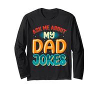 Ask Me About My Dad Jokes Funny Father's Day Dad Joke Manga Larga
