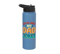 Ask Me About My Dad Jokes Funny Father's Day Dad Joke Stainless Steel Insulated Water Bottle