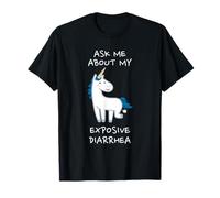 Ask Me About My Explosive Diarrhea Funny Poop Meme Unicorn Camiseta
