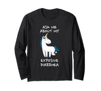 Ask Me About My Explosive Diarrhea Funny Poop Meme Unicorn Manga Larga