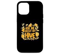 Ask Me About My Hive Funny Beekeeper Honey Bee Lover Carcasa para iPhone 12/12 Pro