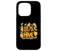 Ask Me About My Hive Funny Beekeeper Honey Bee Lover Carcasa para iPhone 15 Pro