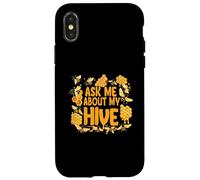 Ask Me About My Hive Funny Beekeeper Honey Bee Lover Carcasa para iPhone X/XS
