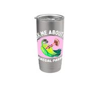 Ask Me About My Senegal Parrot - Dueño de pájaro divertido Vaso térmico de acero inoxidable de doble pared