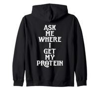 Ask Me Where I Get My Protein Funny Vegetarian & Vegan Joke Sudadera con Capucha