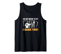 Ask Me Where To Sit I Dare You Funny Ushering Orgullosos Ushers Camiseta sin Mangas