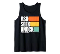 Ask Seek Knock Matthew 7:7 Christian Faith Design Camiseta sin Mangas