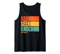 Ask Seek Knock Matthew 7:7 Christian Men Women Faith Camiseta sin Mangas