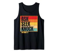 Ask Seek Knock Matthew 7:7 Christian Men Women Faith Design Camiseta sin Mangas