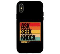 Ask Seek Knock Matthew 7:7 Christian Men Women Faith Design Carcasa para iPhone X/XS