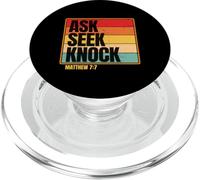 Ask Seek Knock Matthew 7:7 Christian Men Women Faith Design PopSockets PopGrip para MagSafe
