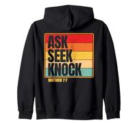 Ask Seek Knock Matthew 7:7 Christian Men Women Faith Design Sudadera con Capucha