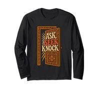 Ask Seek Knock Matthew 7:7 Verso de la Biblia Cristiano Manga Larga