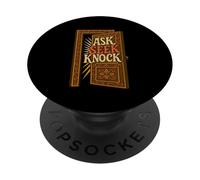 Ask Seek Knock Matthew 7:7 Verso de la Biblia Cristiano PopSockets PopGrip Adhesivo