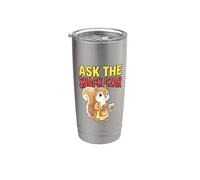 Ask The Snack Czar Humor Cita Tiempo Ardilla Amante Divertido Vaso térmico de acero inoxidable de doble pared