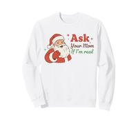 Ask Your Mom If I'm Real Santa Humor Christmas Holiday Sudadera