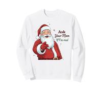 Ask Your Mom If I'm Real Santa Humor Christmas Holiday Sudadera