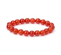 ASKFNASDKMFN Juego de 2 pulseras elásticas de cristal rojo de ágata natural con cuentas de chakra de energía para mujeres, parejas, alivio de la ansiedad