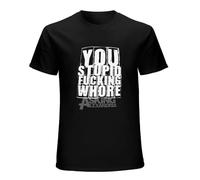 Asking Alexandria You Stupid F Cking Whore Metalcore Band Men's T-Shirt Unisex Black Cotton Hip Hop Print tee Shirts 3XL