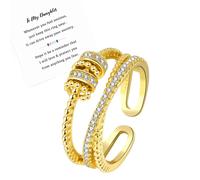 Askljeby Ansiedad anillo de ansiedad para hija Anillo de inquietud de oro de 18k para hija de mam a mi hija Zirconia Ccica Pulgar Estrs Ansied