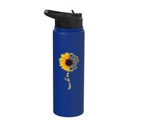 ASL American Sign Language Sunflower Share the Love Stainless Steel Insulated Water Bottle