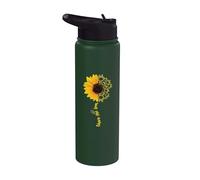 ASL American Sign Language Sunflower Share the Love Stainless Steel Insulated Water Bottle