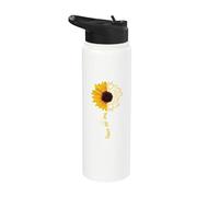 ASL American Sign Language Sunflower Share the Love Stainless Steel Insulated Water Bottle