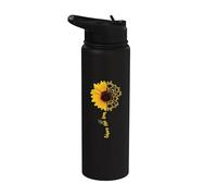 ASL American Sign Language Sunflower Share the Love Stainless Steel Insulated Water Bottle