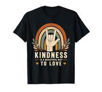 ASL Conciencia Amor Mano Lenguaje de Señas Boho Rainbow Camiseta