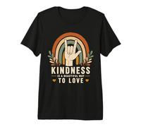ASL Conciencia Amor Mano Lenguaje de Señas Boho Rainbow Camiseta Premium