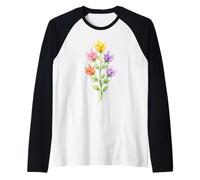 ASL I Love You Flower Hands Signs Floristería Jardinería Camiseta Manga Raglan