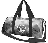 ASL (Lenguaje de Señas Americano) I Love You Equipaje de Viaje Bolsa de Lona Bolsa de Lona Plegable con Ruedas para Deportes, Marmoleado