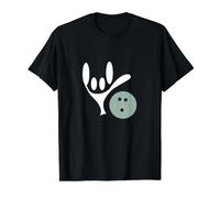 ASL Lenguaje de señas Amor Bolos Camiseta gráfica económica, Hombre, Negro, L