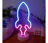 Aslanka Luz nocturna LED de cohete - USB/batería neón dormitorio zócalo luz decoración niños regalo habitación decoración