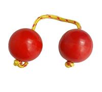Aslatuas Bola rítmica, 1 par de sonajero africano ABS, coctelera de huevos de música, percusión de doble calabaza, instrumento Kashaka, bola de tambor musical (rojo)