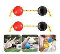 Aslatuas Bola rítmica Instrumento Kashaka, 2 pares de duraderos ABS Kashaka Música Coctelera de Huevos, Doble Calabaza Fácil de Tocar para Adultos y Adolescentes en Fiestas, Espectáculos (Rojo + Negro