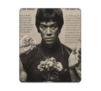 ASLKXOPEMG Alfombrilla de ratón lavable con base de goma antideslizante, alfombrilla de ratón Bruce Lee, alfombrilla impermeable para teclado portátil para juegos, portátil, oficina, hogar, viajes, 25